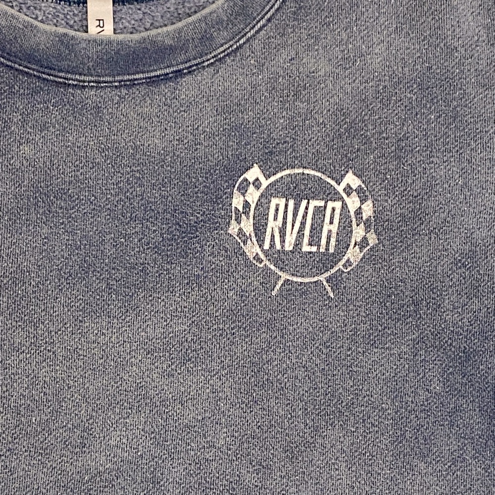 RVCA Cropped Distressed Pullover Sweatshirt XS - Picture 5 of 8